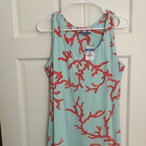 Coral Print Sleeveless Dress